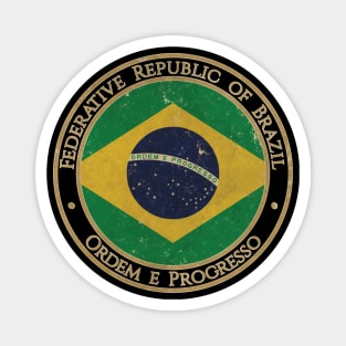 Vintage Federative Republic of Brazil USA South America United States Flag Magnet